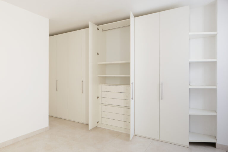 Open wardrobe in a modern house